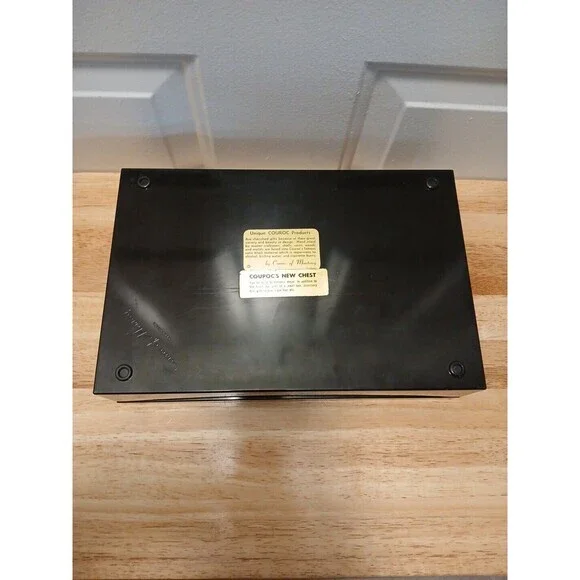 Couroc's‎ New Chest Couroc of Monterey California Box Decor Black Hinged Jewelry - Picture 8 of 12